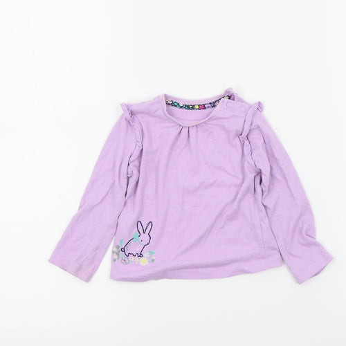 Mini Club Girls Purple Colourblock  Basic T-Shirt Size 9-12 Months