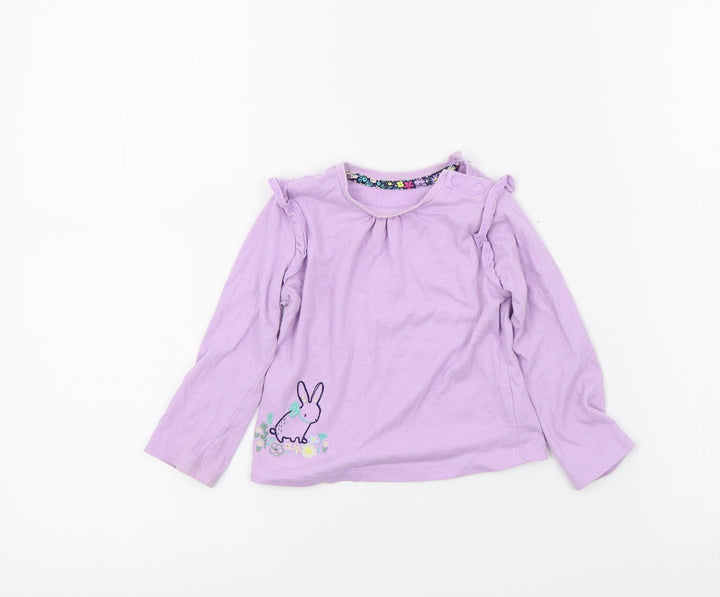 Mini Club Girls Purple Colourblock  Basic T-Shirt Size 9-12 Months