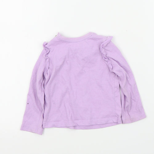 Mini Club Girls Purple Colourblock  Basic T-Shirt Size 9-12 Months