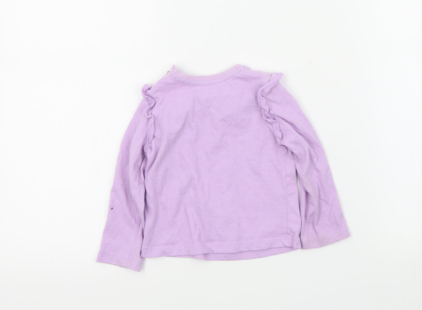 Mini Club Girls Purple Colourblock  Basic T-Shirt Size 9-12 Months