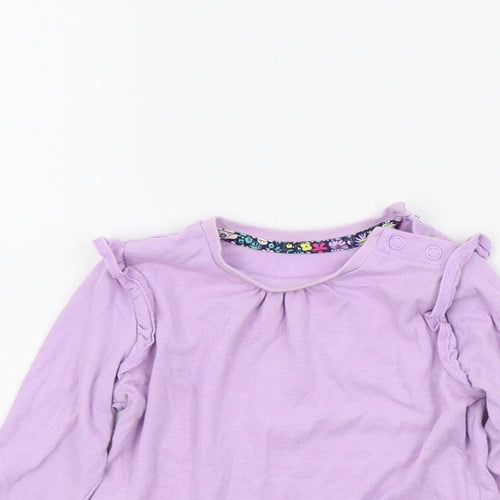 Mini Club Girls Purple Colourblock  Basic T-Shirt Size 9-12 Months
