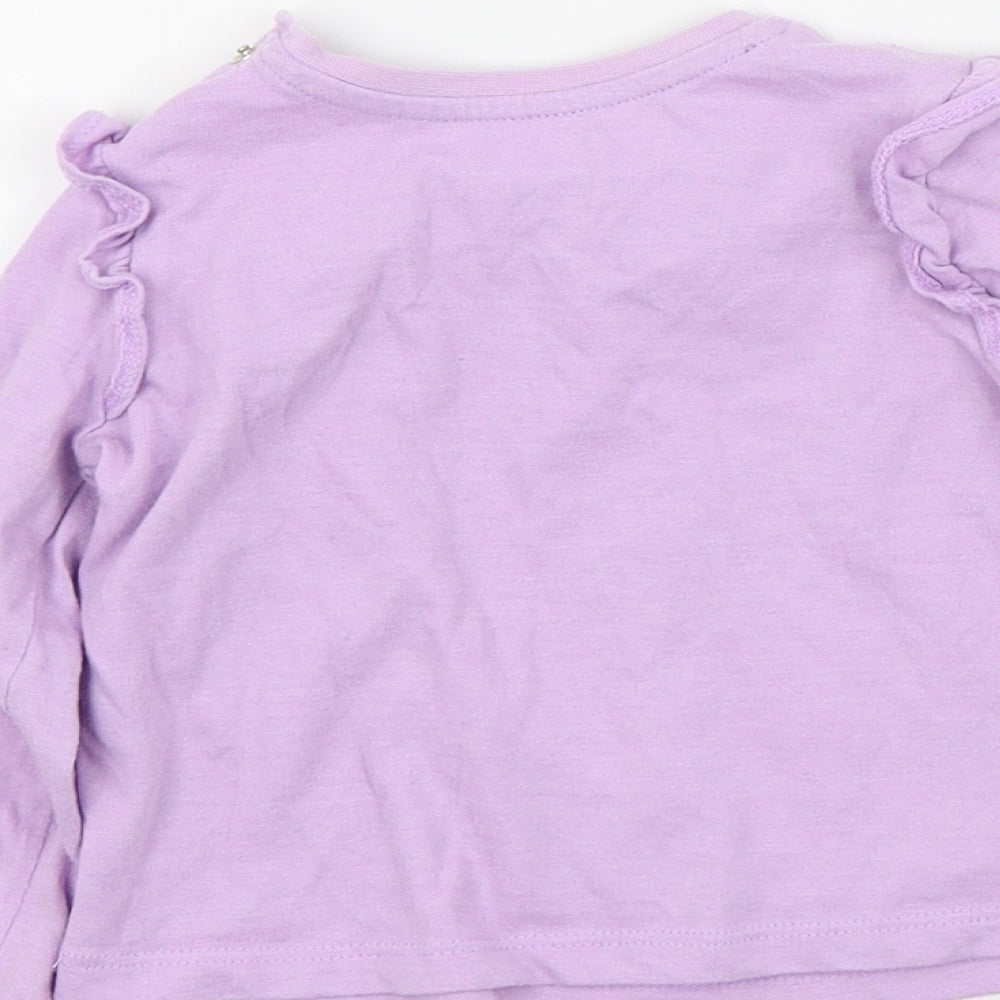 Mini Club Girls Purple Colourblock  Basic T-Shirt Size 9-12 Months