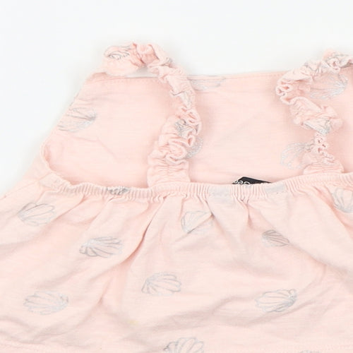 George Girls Pink Colourblock  Basic T-Shirt Size 2-3 Years