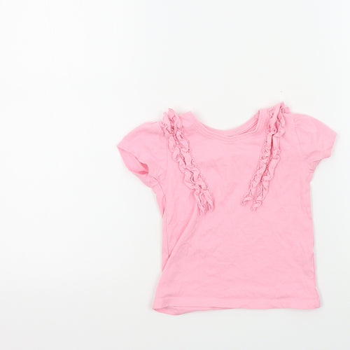 Primark Girls Pink Colourblock  Basic T-Shirt Size 2-3 Years