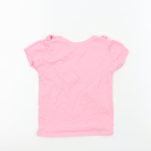 Primark Girls Pink Colourblock  Basic T-Shirt Size 2-3 Years
