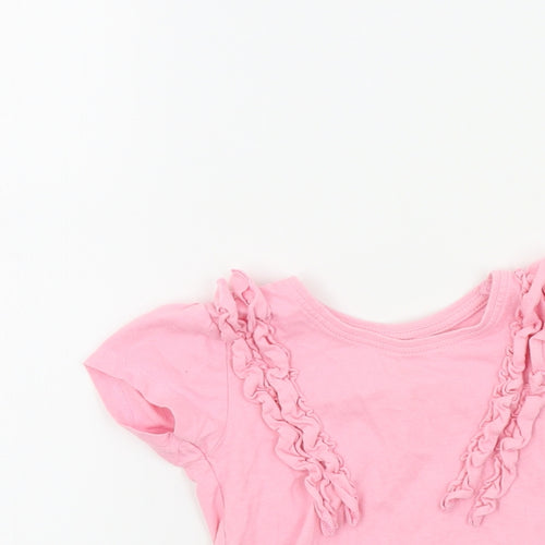 Primark Girls Pink Colourblock  Basic T-Shirt Size 2-3 Years