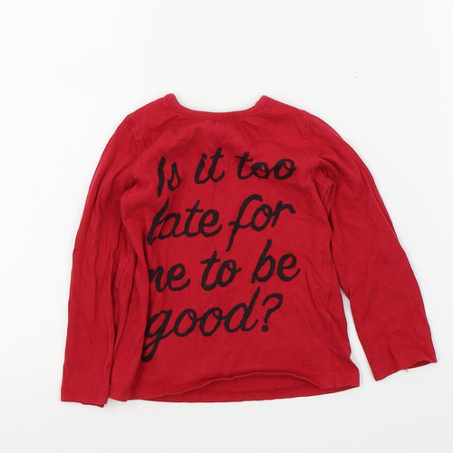 PEP&CO Girls Red Colourblock  Basic T-Shirt Size 2-3 Years