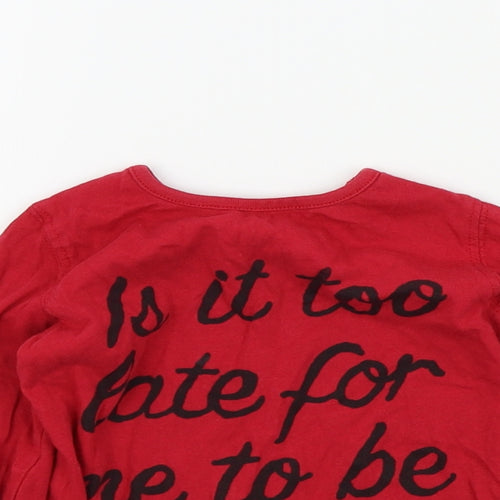 PEP&CO Girls Red Colourblock  Basic T-Shirt Size 2-3 Years