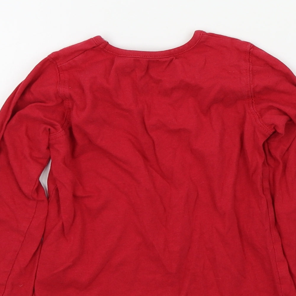 PEP&CO Girls Red Colourblock  Basic T-Shirt Size 2-3 Years