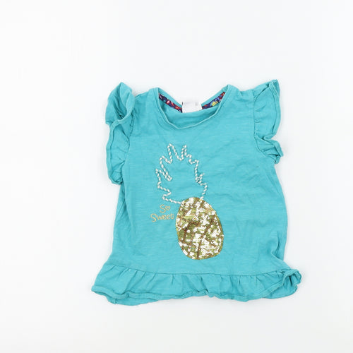 MINI CUB Girls Blue Colourblock  Basic T-Shirt Size 2-3 Years