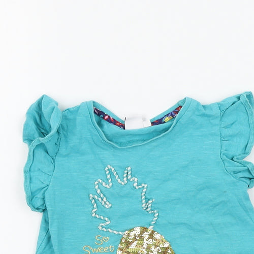 MINI CUB Girls Blue Colourblock  Basic T-Shirt Size 2-3 Years
