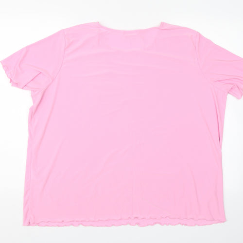 Damart Womens Pink Floral  Basic T-Shirt Size 2XL