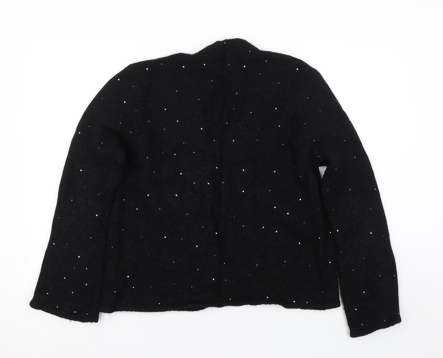 M&S Womens Black  Knit Cardigan Jumper Size 16