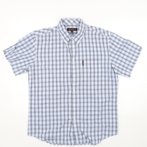 Ben Sherman Mens Blue Check   Dress Shirt Size L