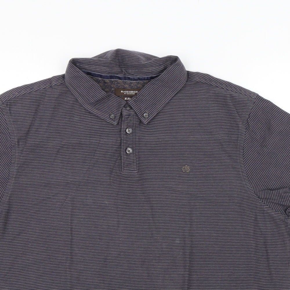 St George Mens Brown Striped   Polo Size XL