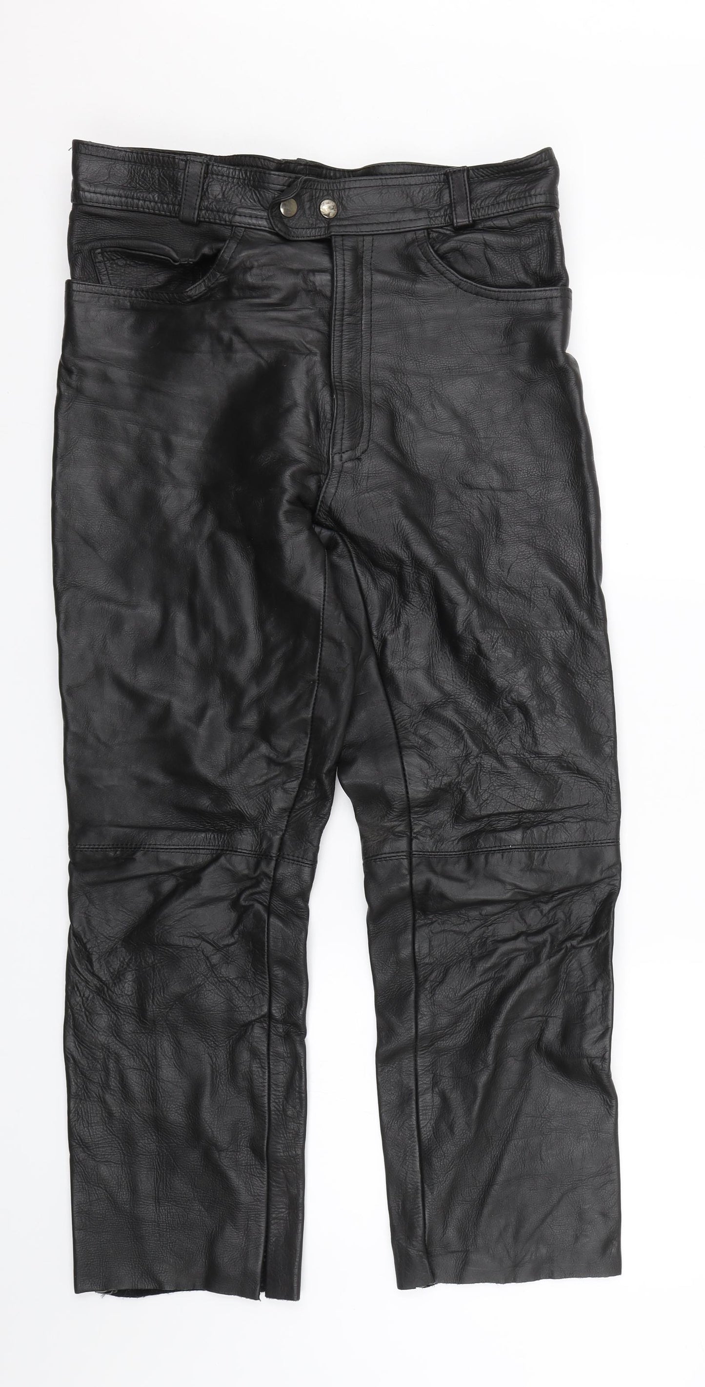 Preworn Mens Black   Trousers  Size 32 L26 in - Genuine Leather