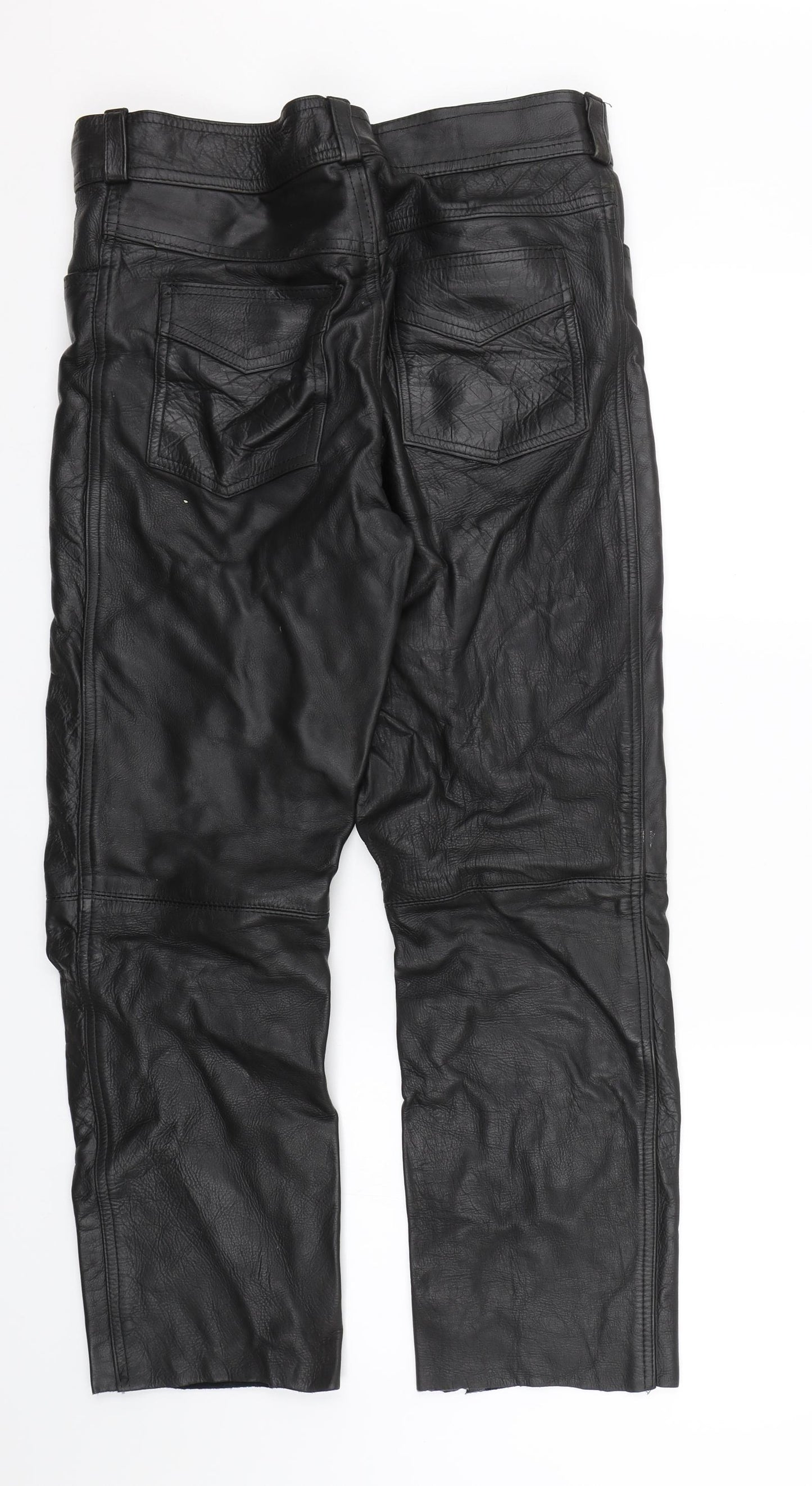 Preworn Mens Black   Trousers  Size 32 L26 in - Genuine Leather