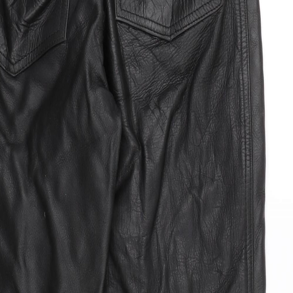 Preworn Mens Black   Trousers  Size 32 L26 in - Genuine Leather