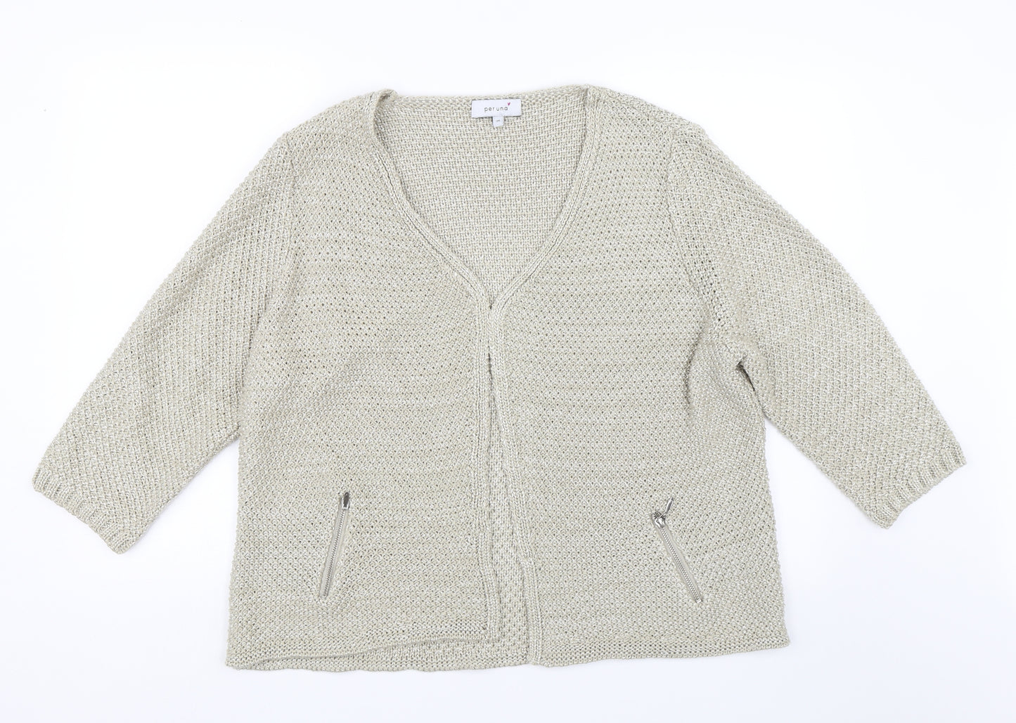 M&S Womens Beige   Cardigan Jumper Size 20