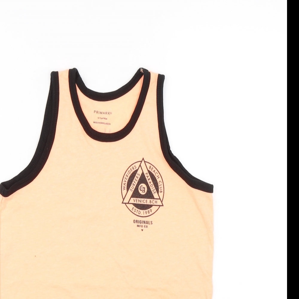 Primark Boys Orange   Basic Tank Size 10-11 Years