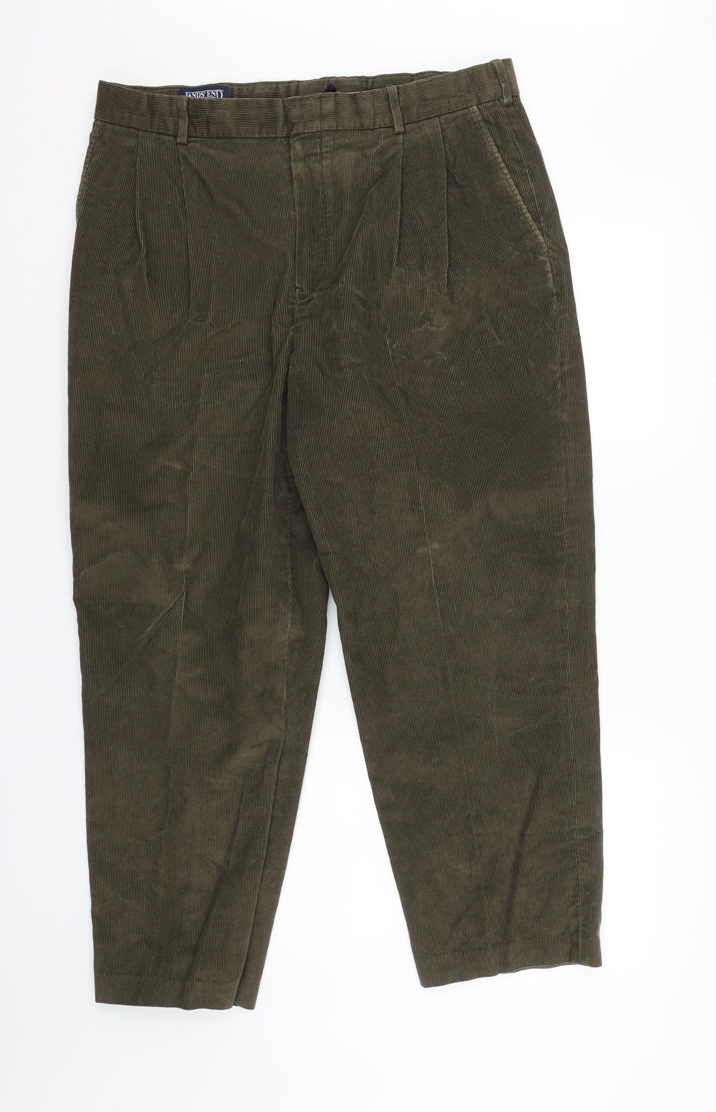 Lands End Mens Brown  Corduroy Trousers  Size 36 L25 in