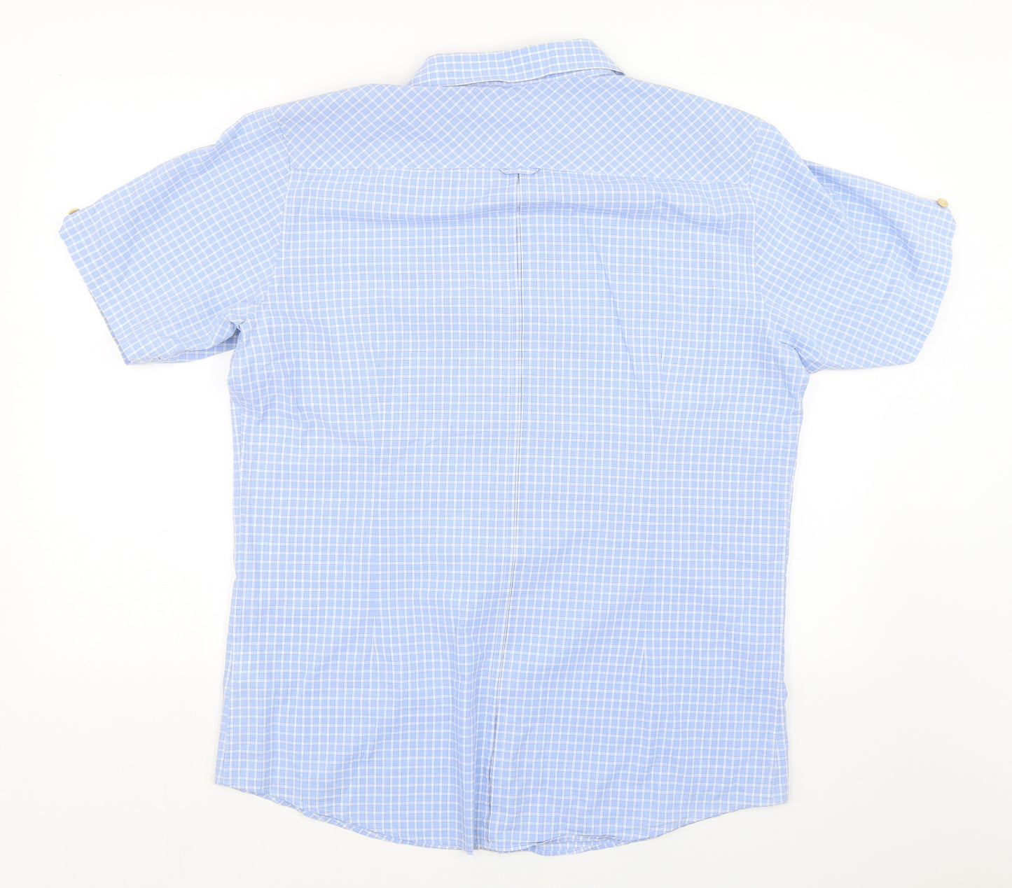 Ben Sherman Mens Blue Check   Dress Shirt Size 2XL
