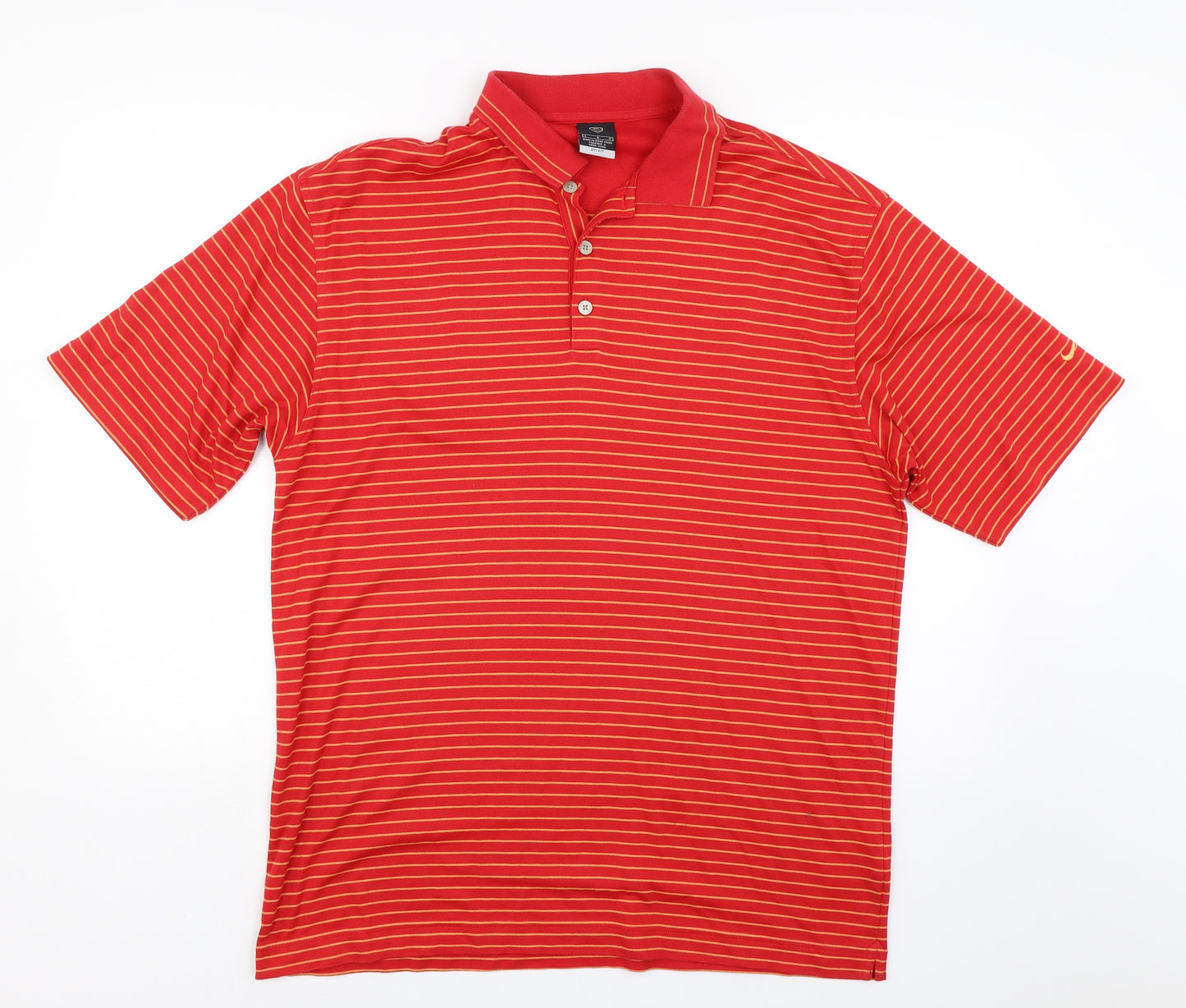 Nike Mens Red Striped   Polo Size L