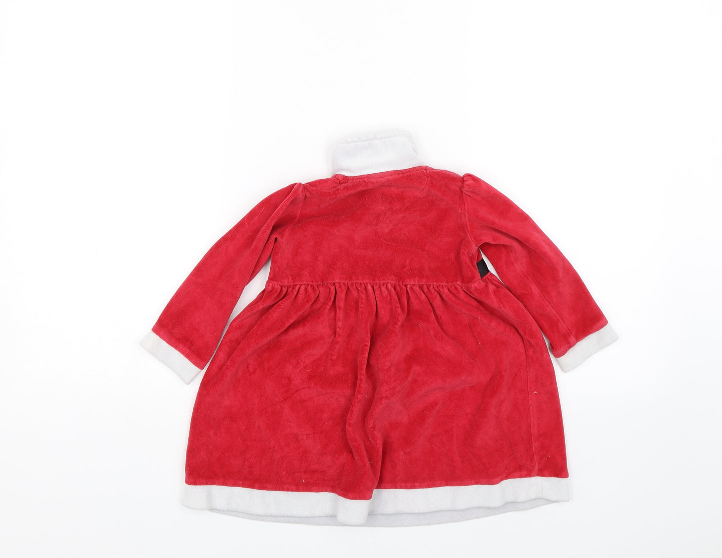 George Girls Red  Velour T-Shirt Dress  Size 18-24 Months  - Christmas