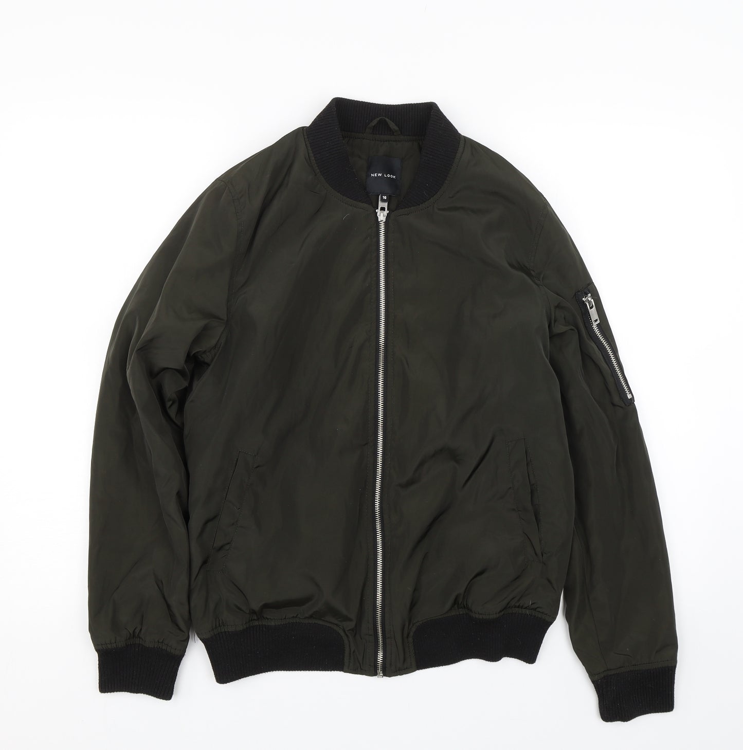 New Look Womens Green   Bomber Jacket Coat Size 10