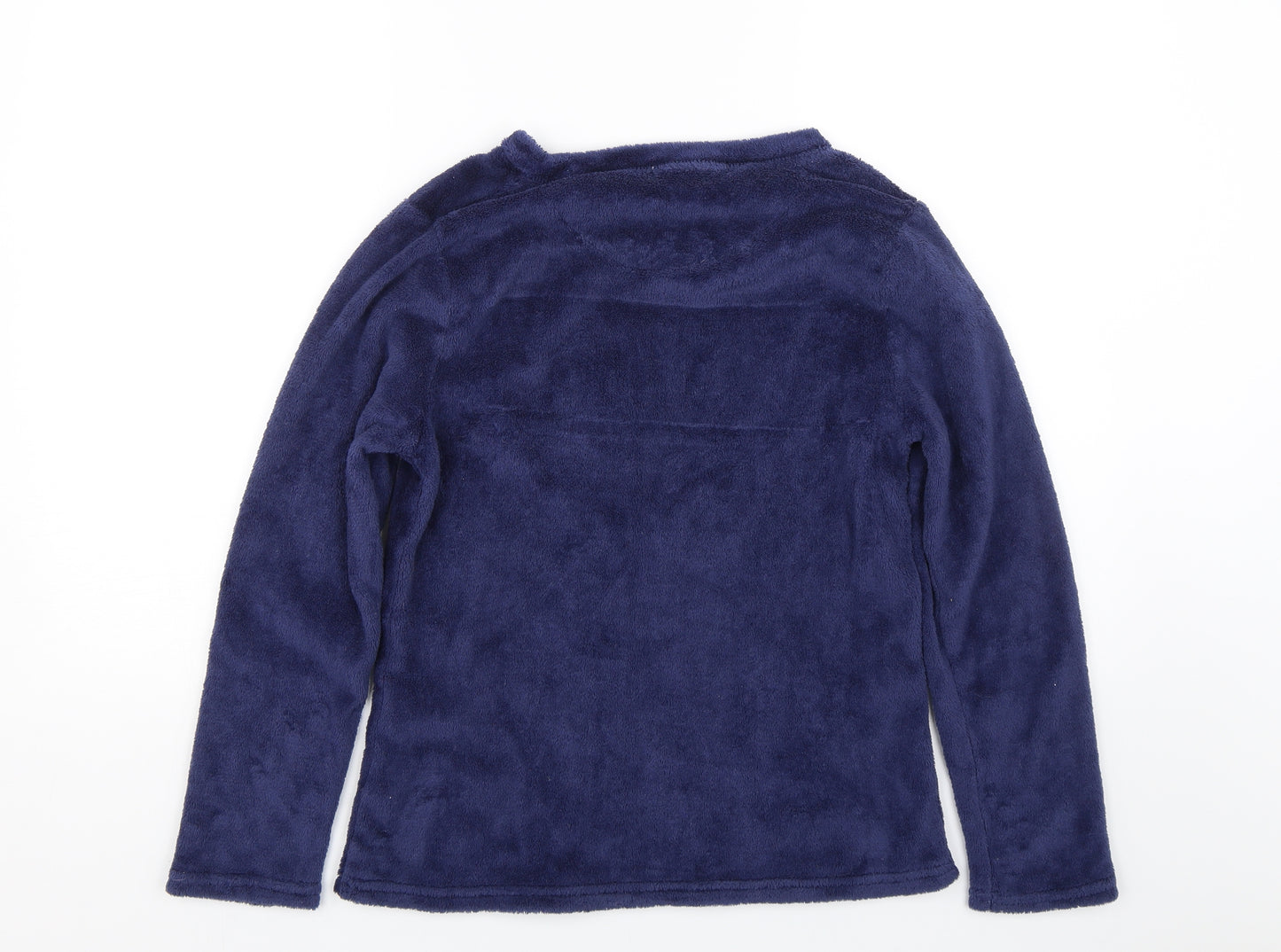 Just like you Womens Blue  Fleece Top Pyjama Top Size M  - Llama