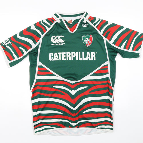 Canterbury Mens Multicoloured Animal Print  Basic T-Shirt Size L  - Leicester Tigers