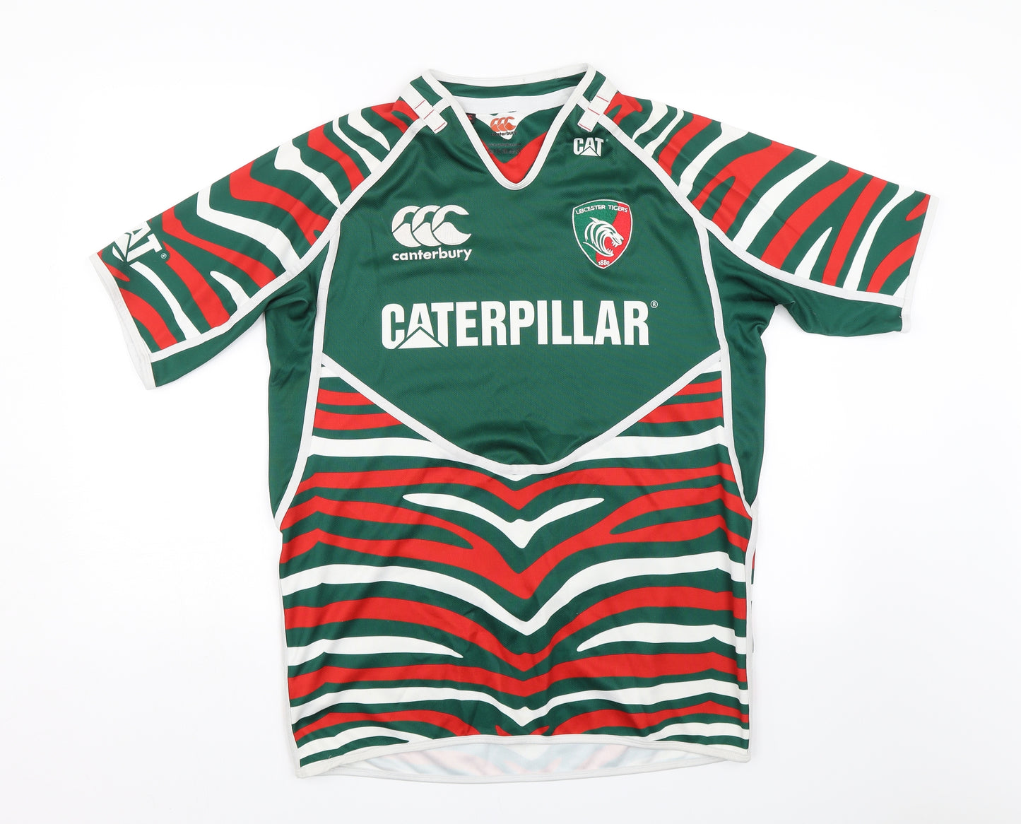 Canterbury Mens Multicoloured Animal Print  Basic T-Shirt Size L  - Leicester Tigers