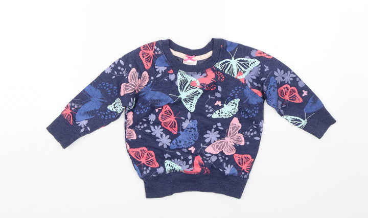 E-vie Angel Girls Blue Floral  Pullover Sweatshirt Size 2 Years  - butterflies