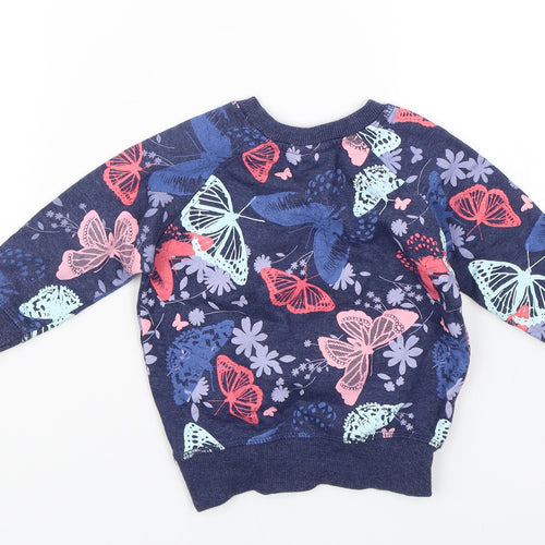 E-vie Angel Girls Blue Floral  Pullover Sweatshirt Size 2 Years  - butterflies