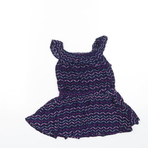 Young Dimension Girls Blue Striped  Tank Dress  Size 12-18 Months