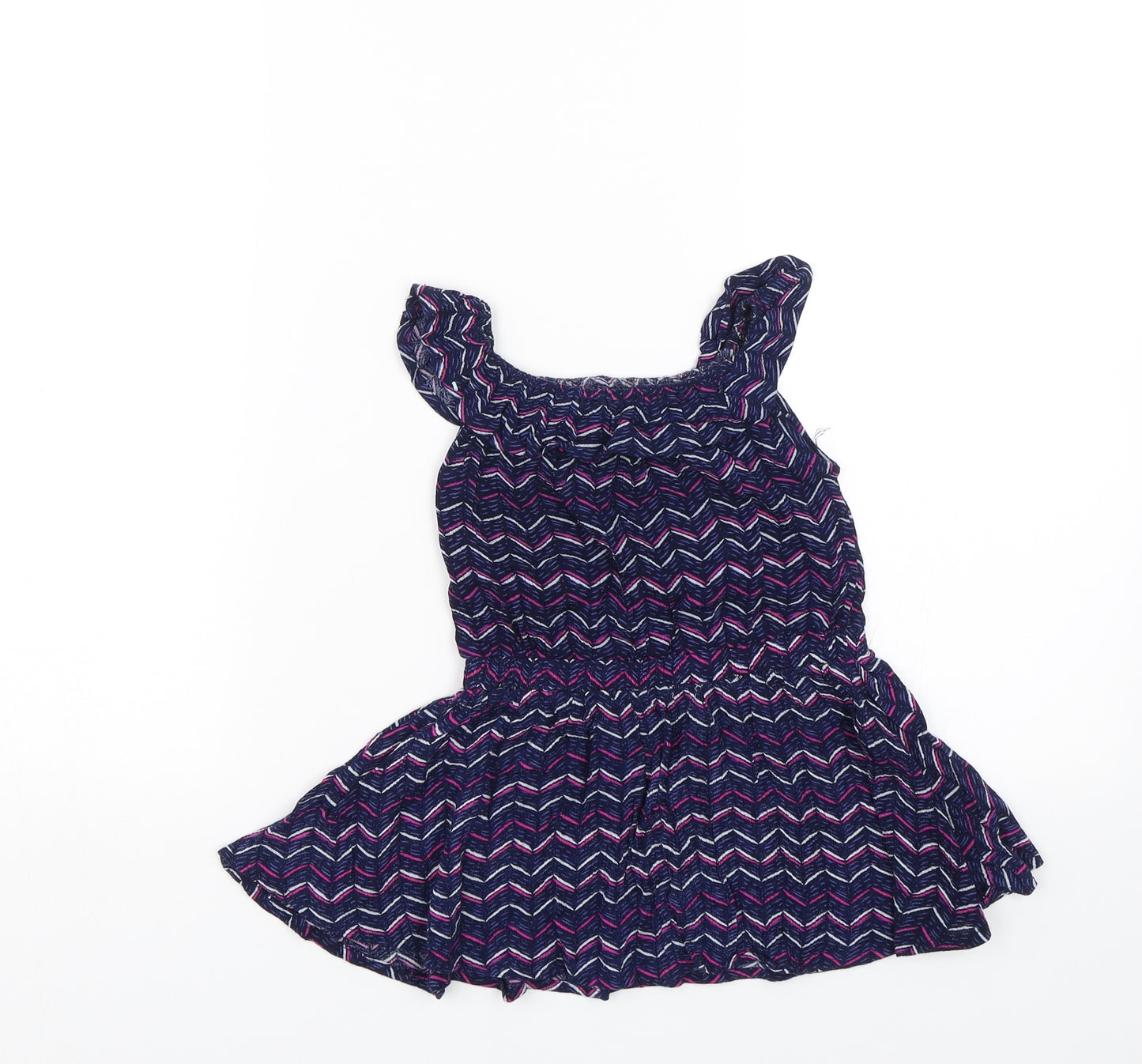 Young Dimension Girls Blue Striped  Tank Dress  Size 12-18 Months