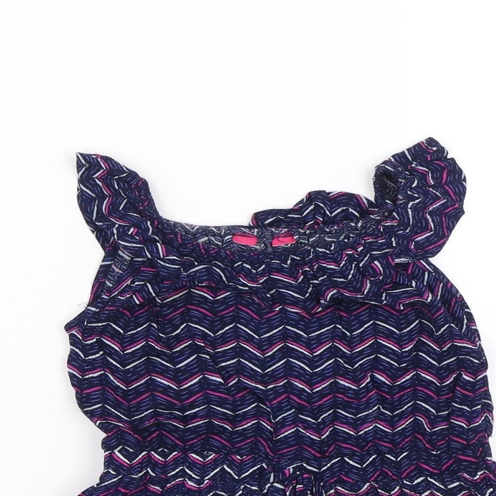 Young Dimension Girls Blue Striped  Tank Dress  Size 12-18 Months