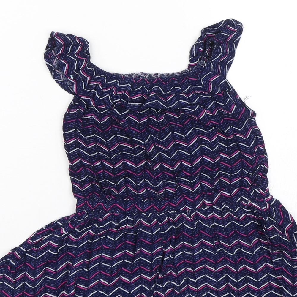 Young Dimension Girls Blue Striped  Tank Dress  Size 12-18 Months