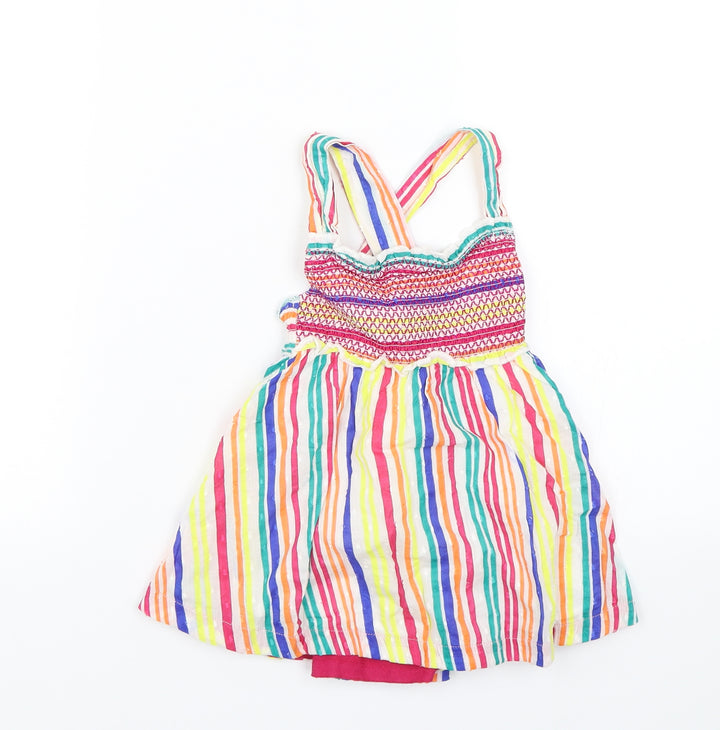 George Girls Multicoloured Striped  Tank Dress  Size 12-18 Months