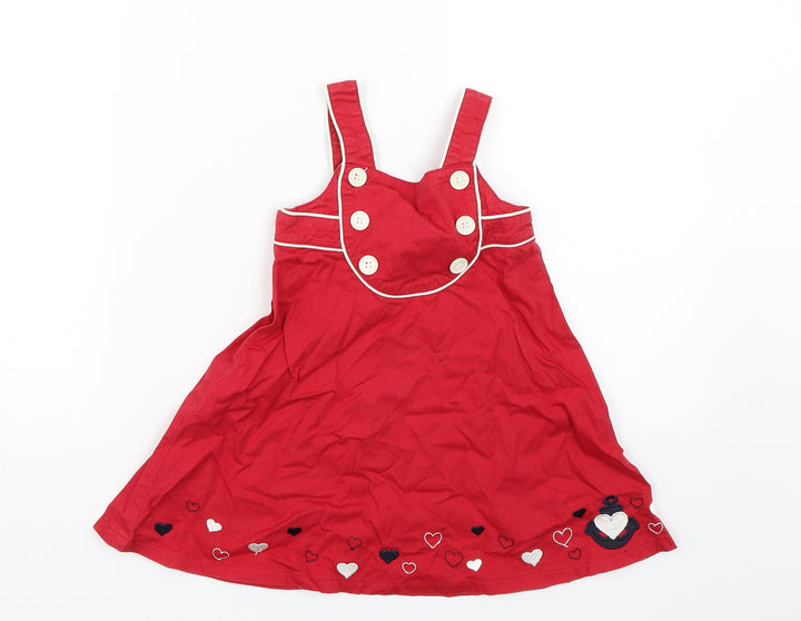 Topalina Girls Red   Tank Dress  Size 12 Months