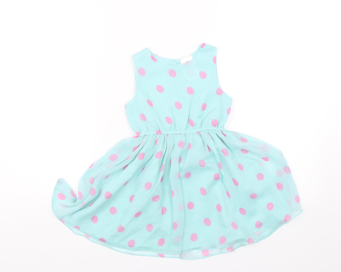 E-vie Angel Girls Blue Polka Dot  Tank Dress  Size 2 Years