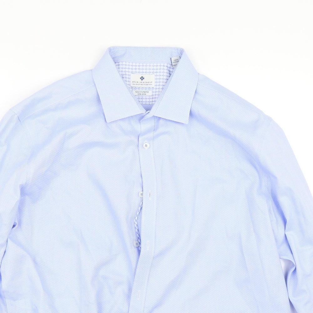 Ryan Seacrest Mens Blue    Dress Shirt Size 16.5