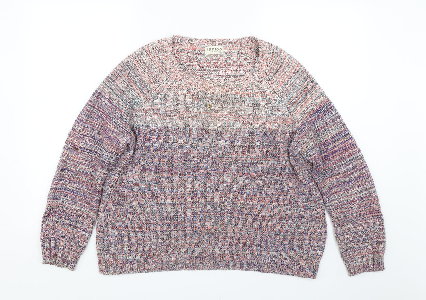 M&S Womens Multicoloured Striped Knit Pullover Jumper Size 16