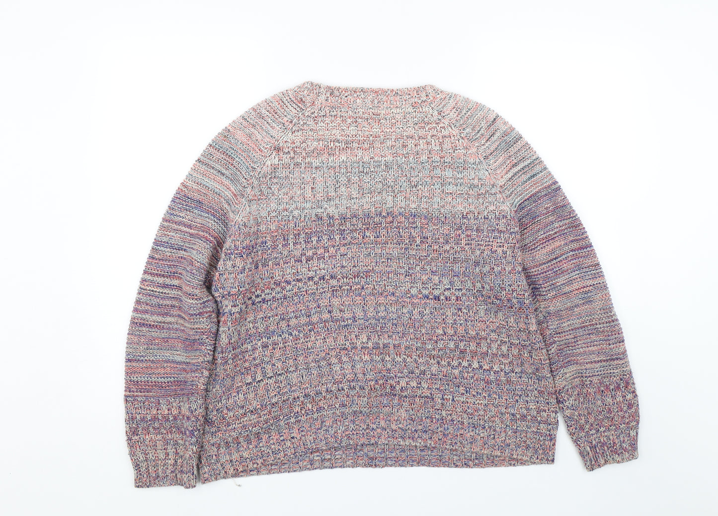 M&S Womens Multicoloured Striped Knit Pullover Jumper Size 16