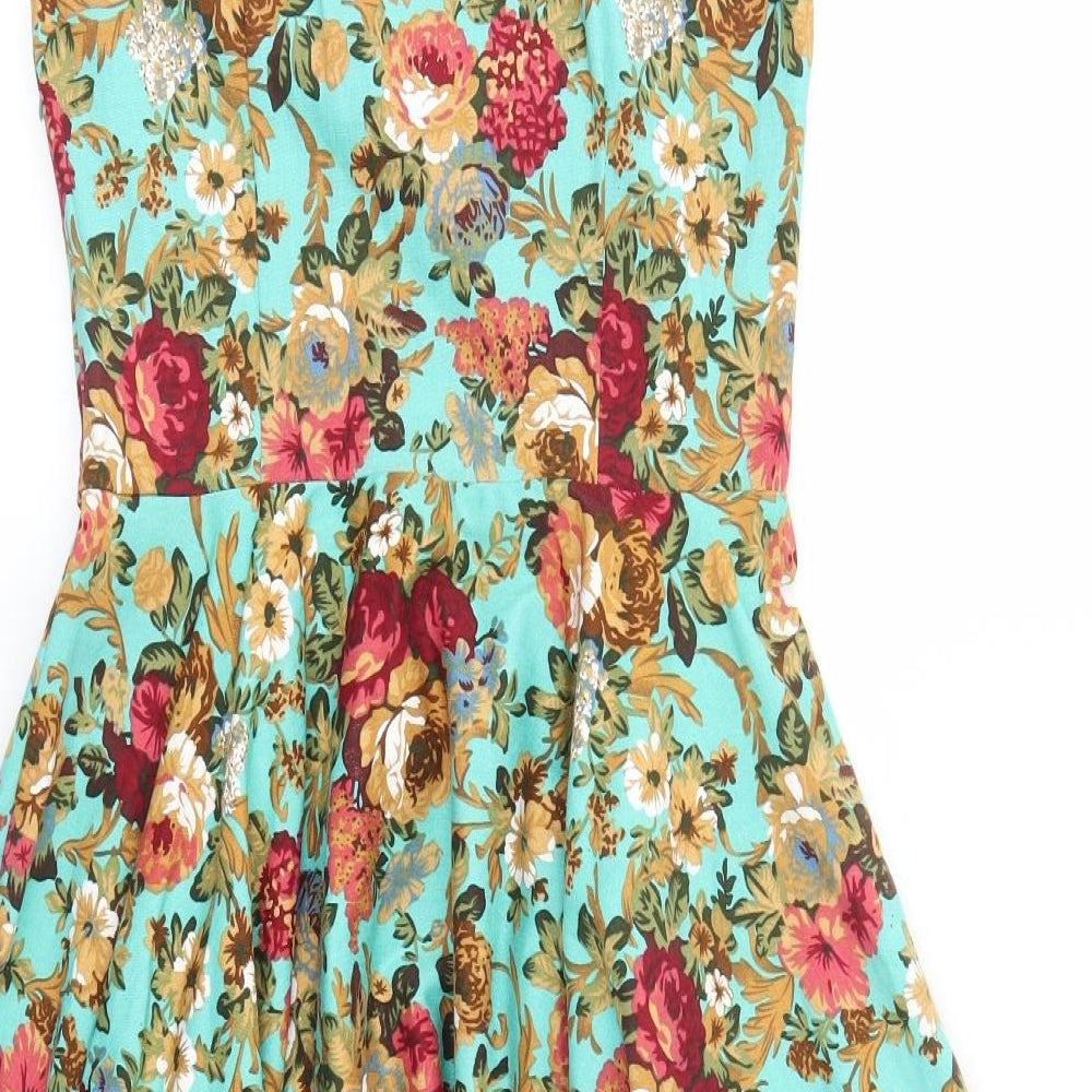 Lindy Bop Womens Multicoloured Floral  Fit & Flare  Size 12