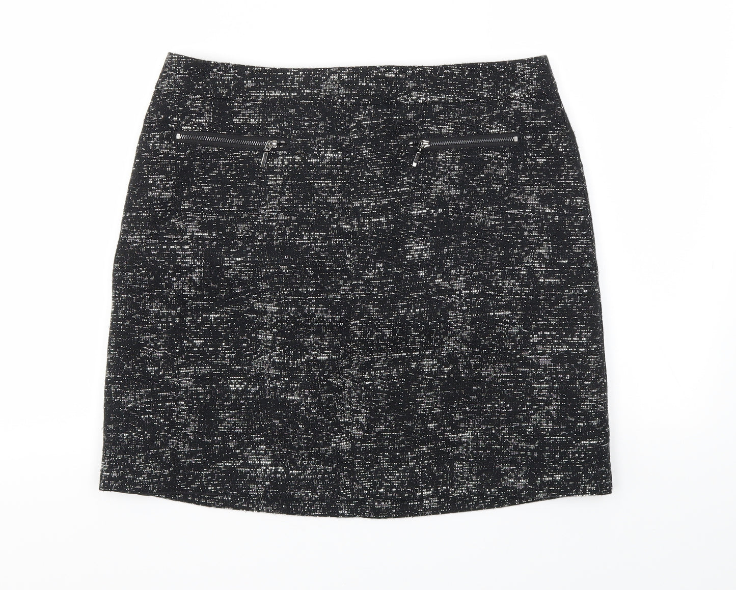 M&S Womens Black   A-Line Skirt Size 12