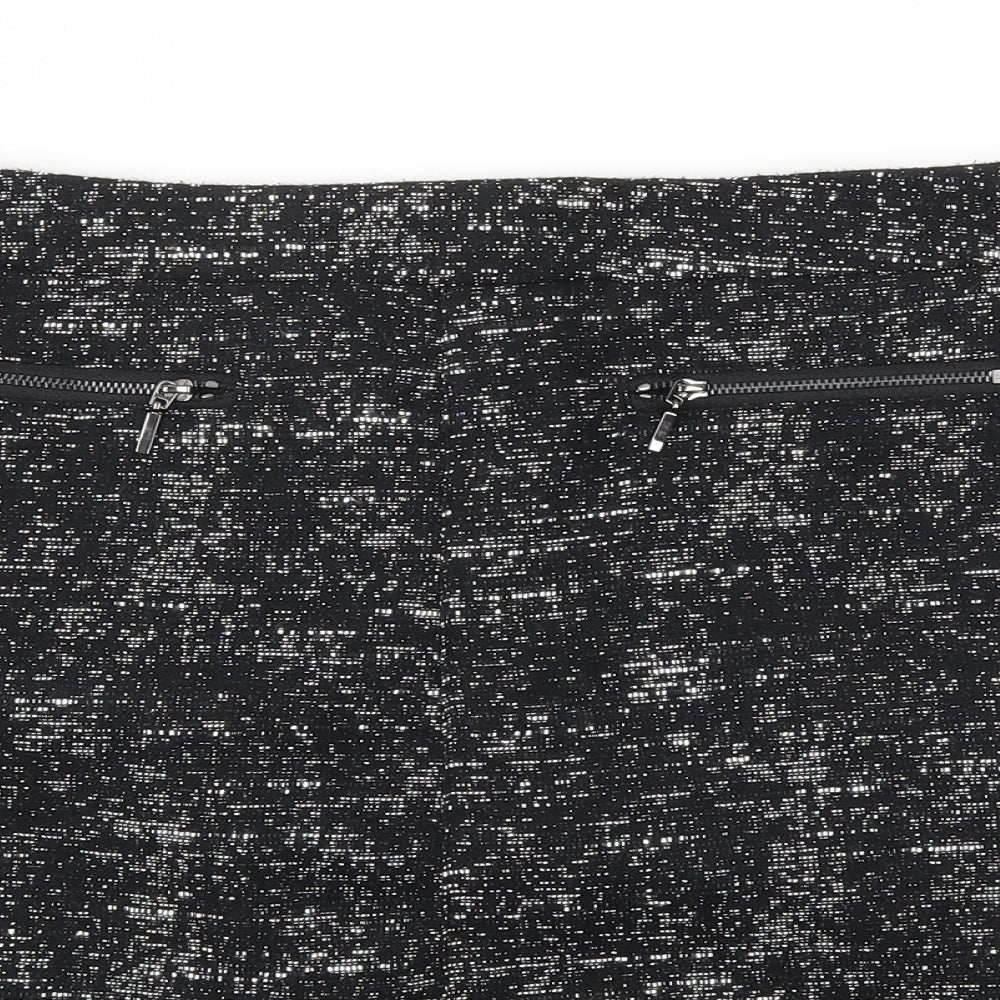 M&S Womens Black   A-Line Skirt Size 12
