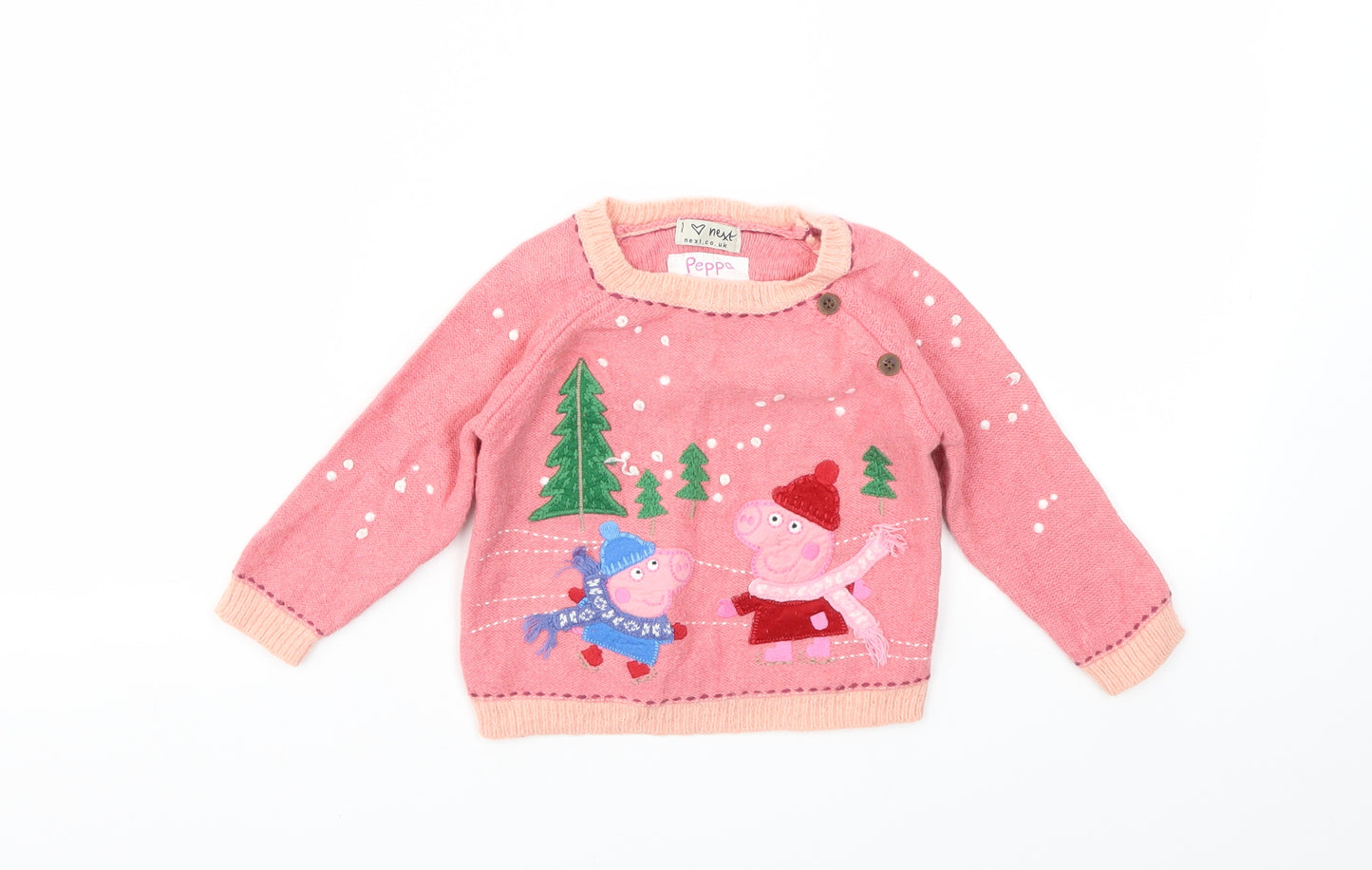 NEXT Girls Pink   Pullover Jumper Size 12-18 Months