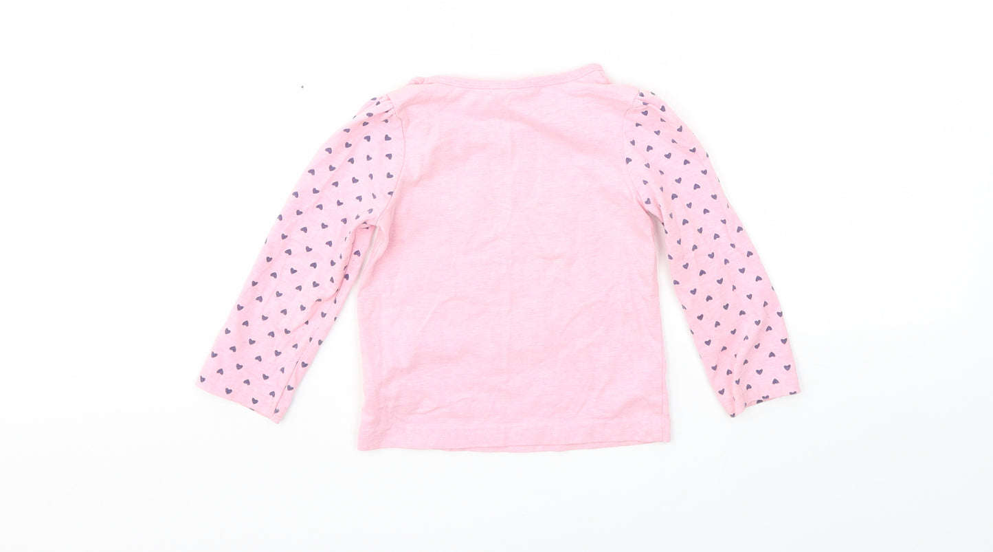 George Girls Pink   Basic T-Shirt Size 12-18 Months
