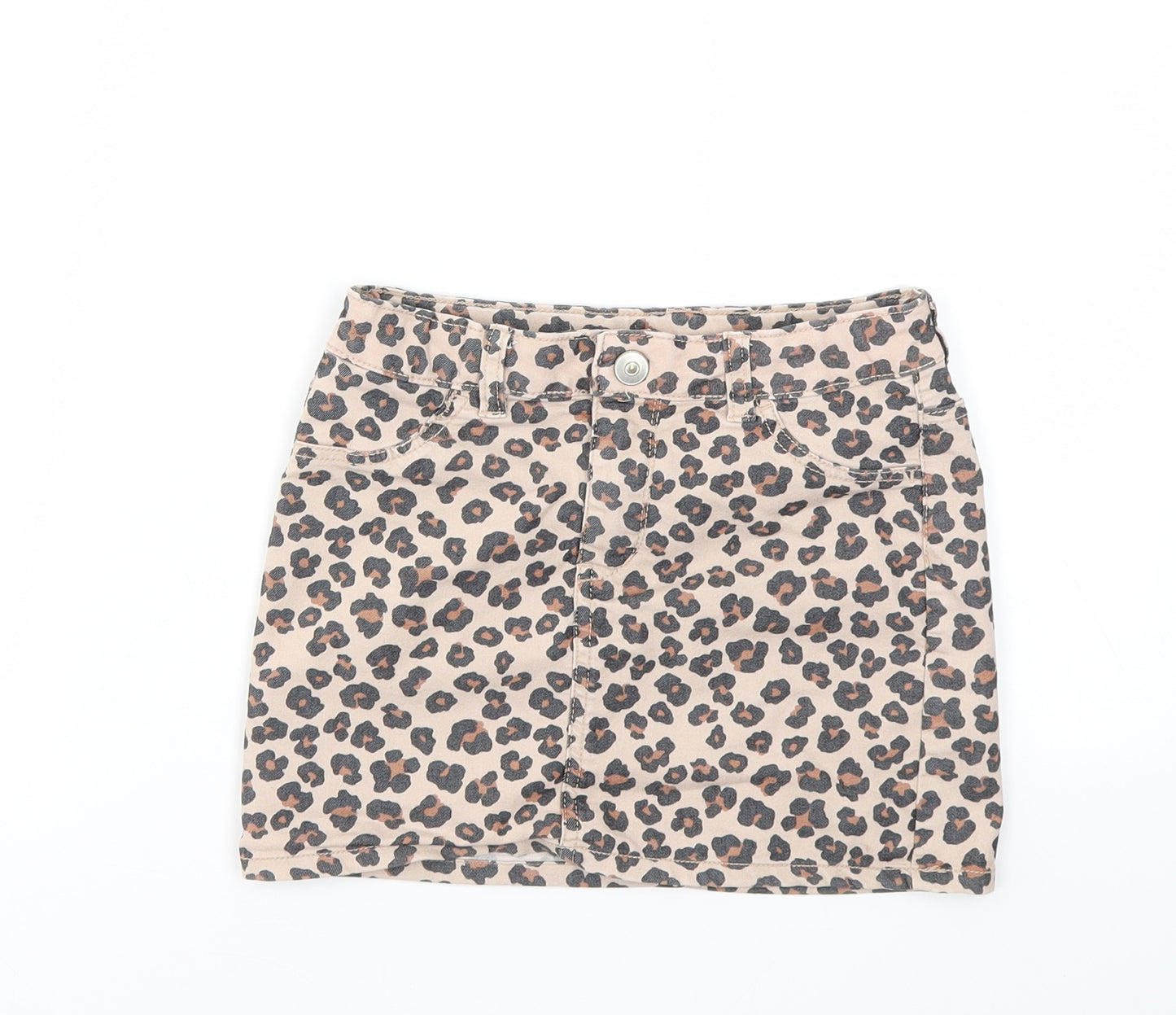 H&M Girls Pink Animal Print  A-Line Skirt Size 7 Years